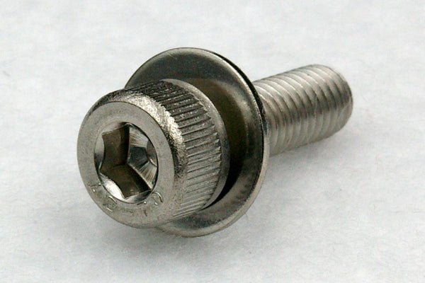 310w/washers M3 Hex Socket Cap Screw with Flat Washer(ISO), Steel 3Cr 100 pcs.