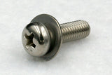 310w/washers M2.5 Cross Recess Pan Head Machine Screw with Flat Washer(ISO Small), Steel 3Cr 100 pcs.