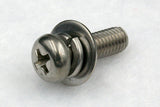 310w/washers M5 Cross Recess Pan Head Machine Screw with Spring and Flat Washer(JIS Small), Steel 3Cr 100pcs.