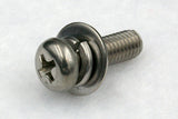 310w/washers M2 Cross Recess Pan Head Machine Screw with Spring and Flat Washer(ISO), Steel 3Cr 100pcs.