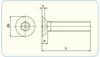 310Tamper PIN-6LOBE Flat Bolt M4 Stainless A2 1pc Tamper Resistant Fasteners(Tamper Proof)